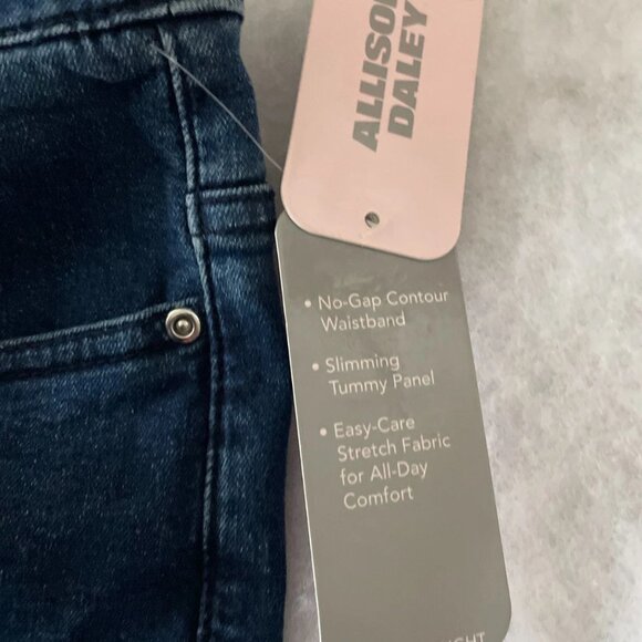 NWT Allison Daley Womens Denim Blue Medium Wash Slim Straight Jeans Size 18S - Picture 3 of 10